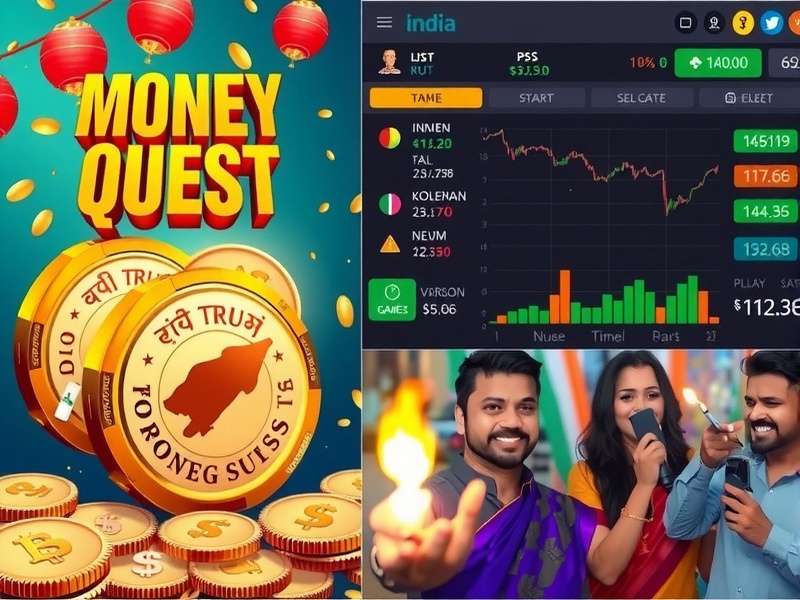 Money Quest India gameplay showing stock trading interface